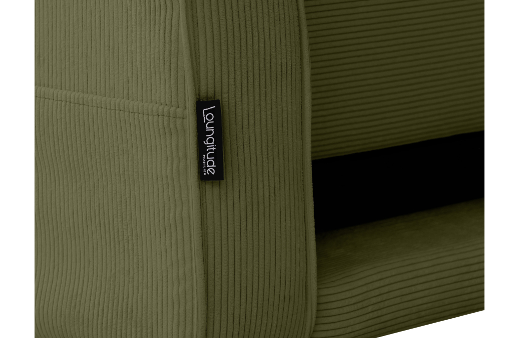 Canapé droit scandinave ELGA convertible 3 places en velours côtelé