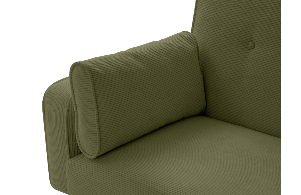 Canapé droit scandinave ELGA convertible 3 places en velours côtelé