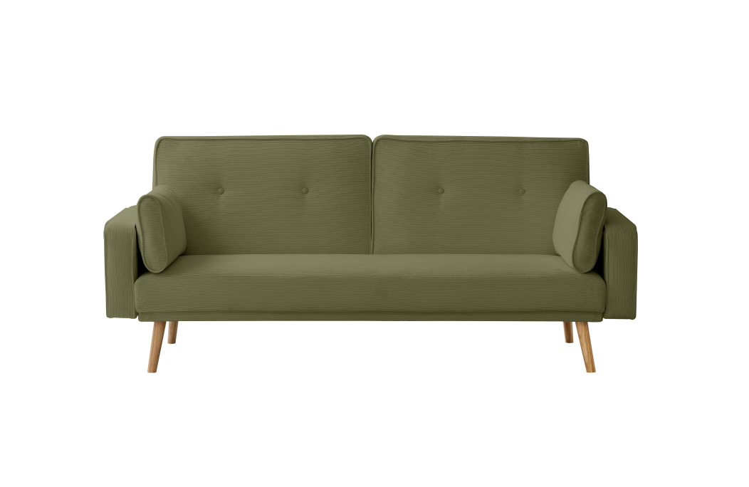 Canapé droit scandinave ELGA convertible 3 places en velours côtelé