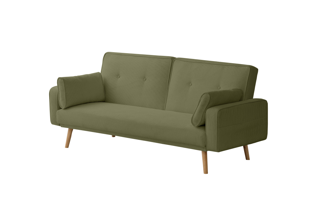 Canapé droit scandinave ELGA convertible 3 places en velours côtelé