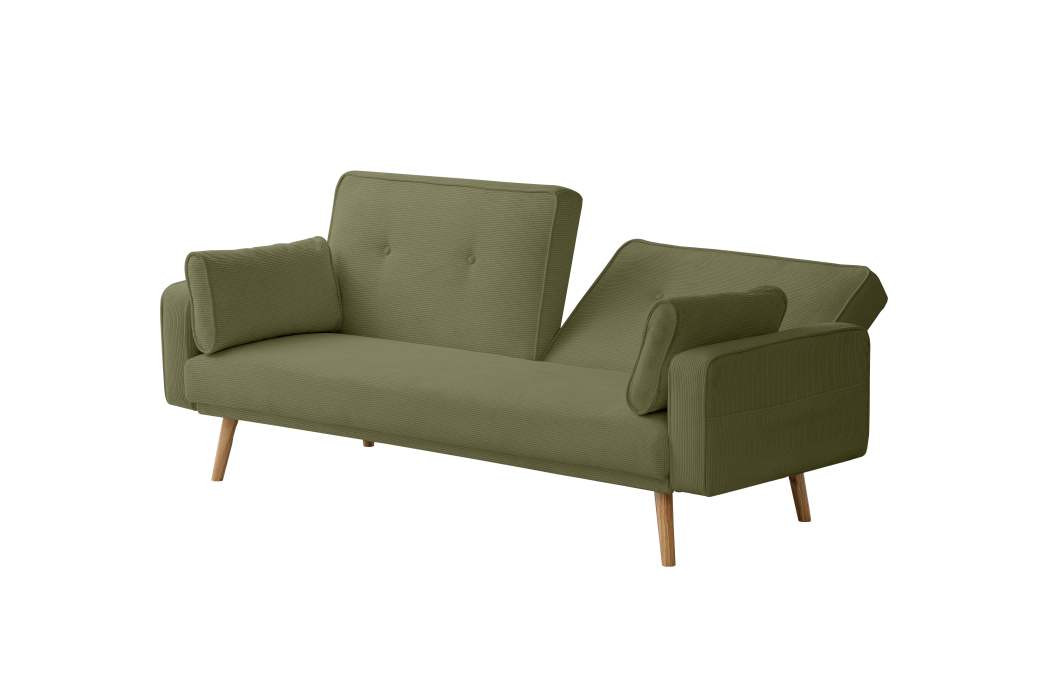 Canapé droit scandinave ELGA convertible 3 places en velours côtelé