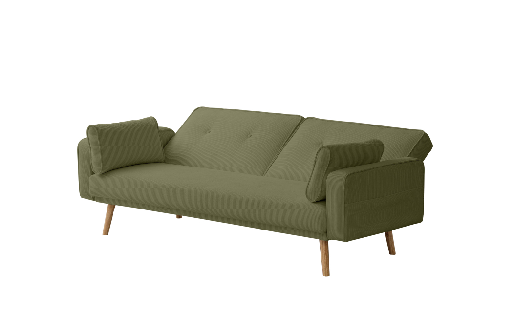 Canapé droit scandinave ELGA convertible 3 places en velours côtelé