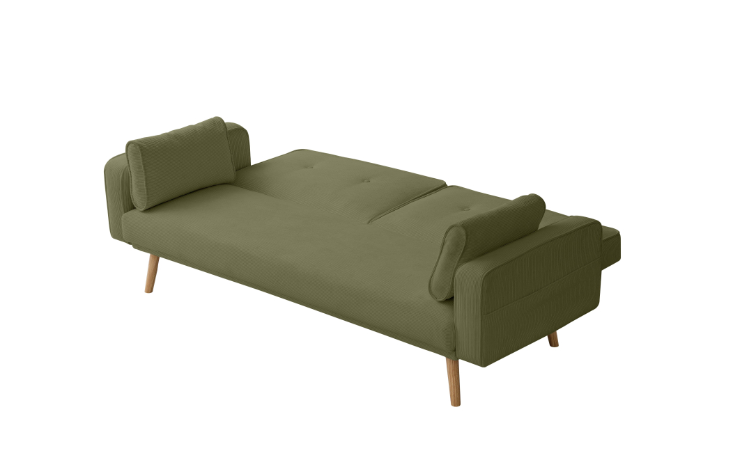 Canapé droit scandinave ELGA convertible 3 places en velours côtelé