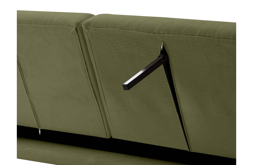 Canapé droit scandinave ELGA convertible 3 places en velours côtelé