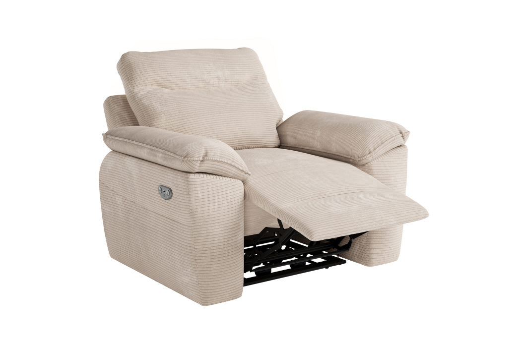 Fauteuil de relaxation électrique ROSS en velours côtelé