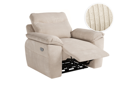 Fauteuil de relaxation électrique ROSS en velours côtelé