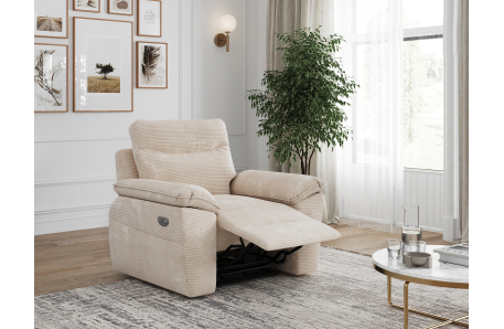 Fauteuil de relaxation électrique ROSS en velours côtelé