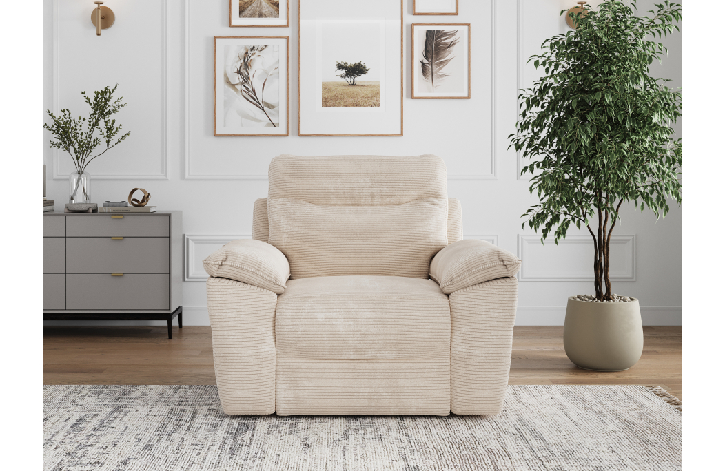 Fauteuil de relaxation électrique ROSS en velours côtelé