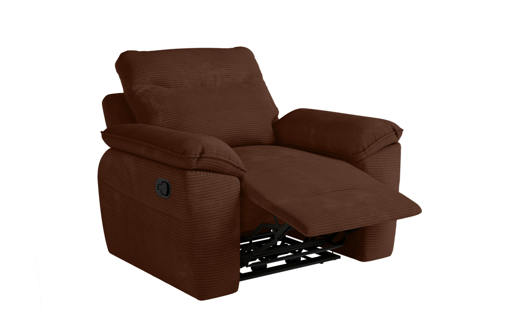 Fauteuil de relaxation manuel ROSS en velours côtelé