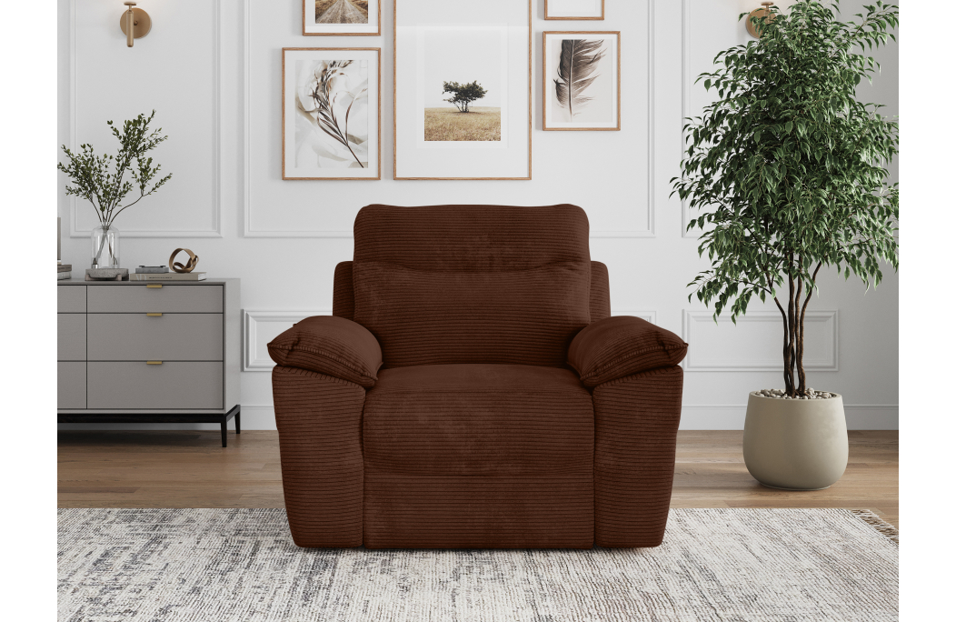 Fauteuil de relaxation manuel ROSS en velours côtelé