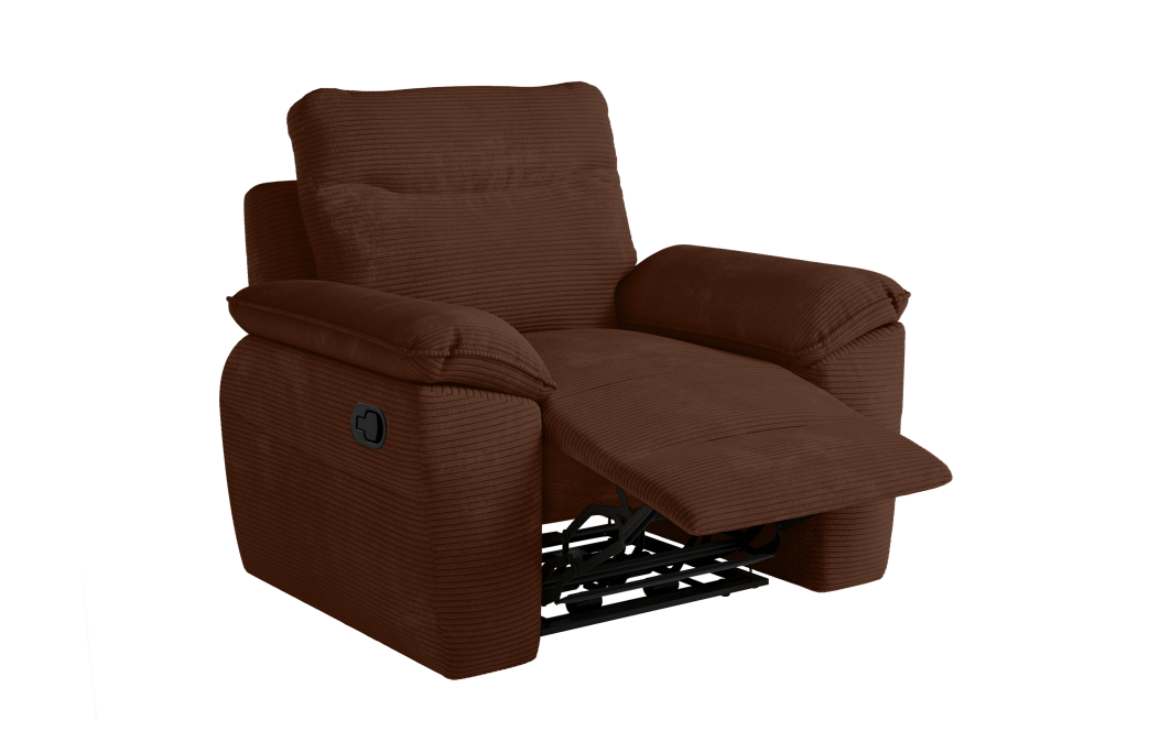 Fauteuil de relaxation manuel ROSS en velours côtelé