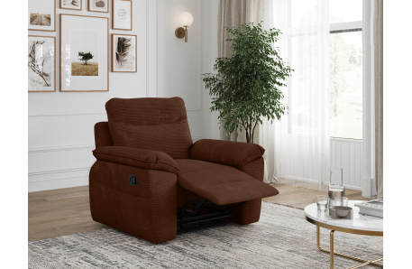 Fauteuil de relaxation manuel ROSS en velours côtelé