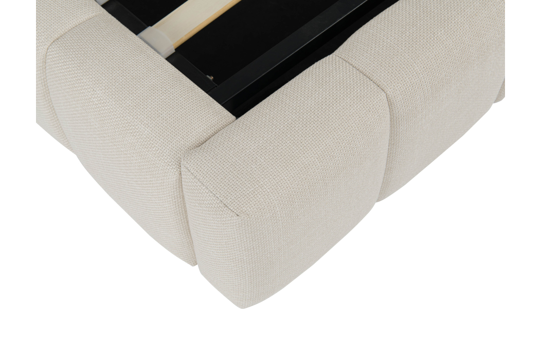 Cadre de lit BULLE rembourré avec coffre en tissu