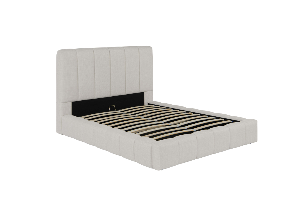 Cadre de lit BULLE rembourré avec coffre en tissu