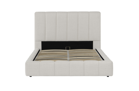 Cadre de lit BULLE rembourré avec coffre en tissu