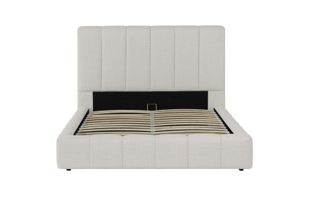 Cadre de lit BULLE rembourré avec coffre en tissu