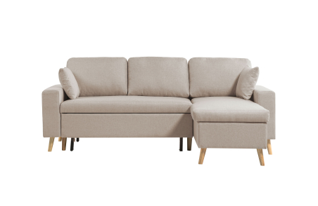 Canapé d'Angle 3 places MARIA SCANDINAVE Réversible et Convertible en Tissu