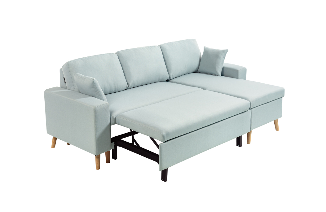 Canapé d'Angle 3 places MARIA SCANDINAVE Réversible et Convertible en Tissu