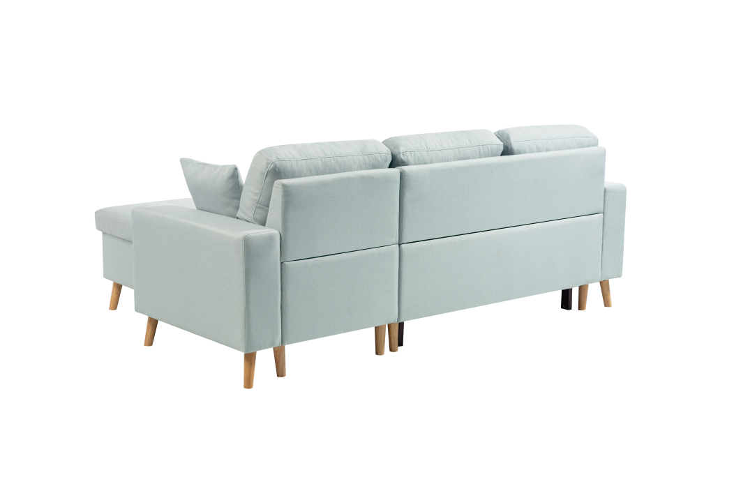 Canapé d'Angle 3 places MARIA SCANDINAVE Réversible et Convertible en Tissu