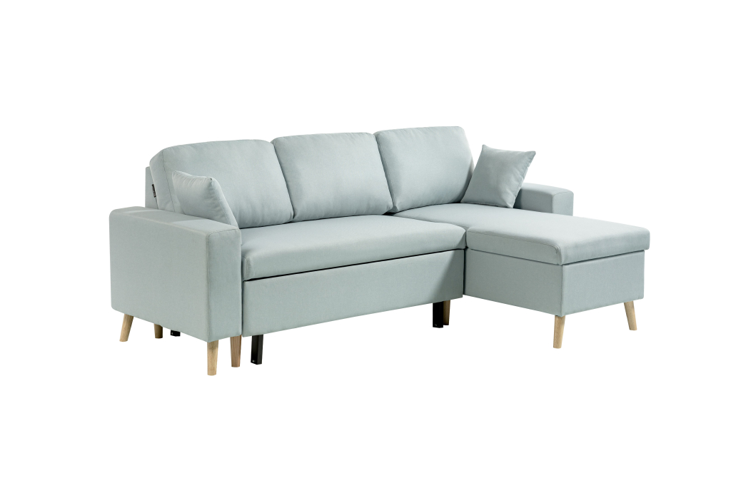Canapé d'Angle 3 places MARIA SCANDINAVE Réversible et Convertible en Tissu
