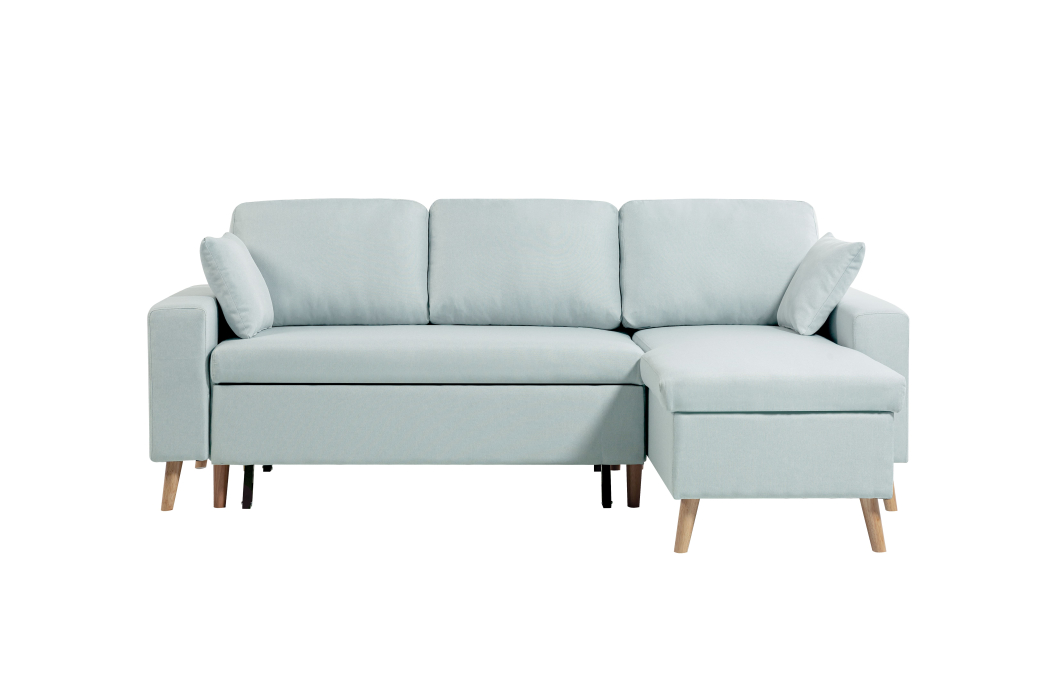 Canapé d'Angle 3 places MARIA SCANDINAVE Réversible et Convertible en Tissu