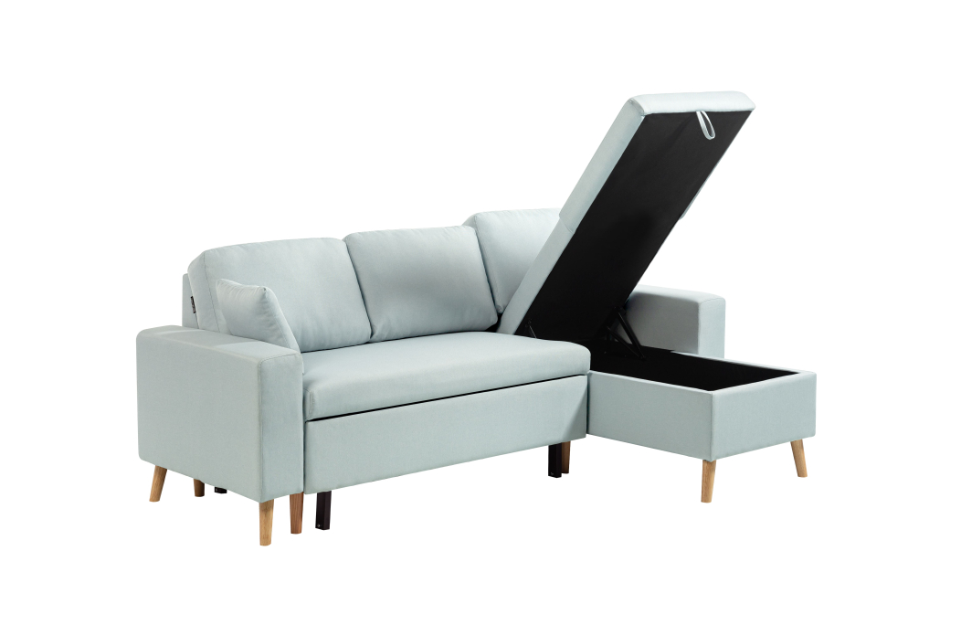 Canapé d'Angle 3 places MARIA SCANDINAVE Réversible et Convertible en Tissu