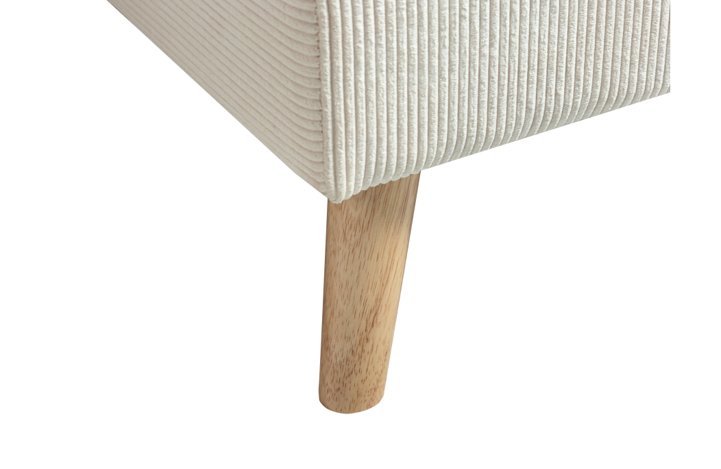 Canapé d'angle 3 places réversible et convertibleMARIA SCANDINAVE avec coffre en velours côtelé