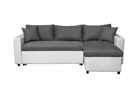 Canapé d'Angle MARIA Réversible et Convertible avec Coffre en simili et microfibre