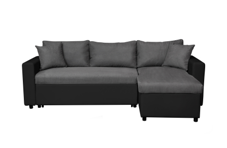 Canapé d'Angle MARIA Réversible et Convertible avec Coffre en simili et microfibre