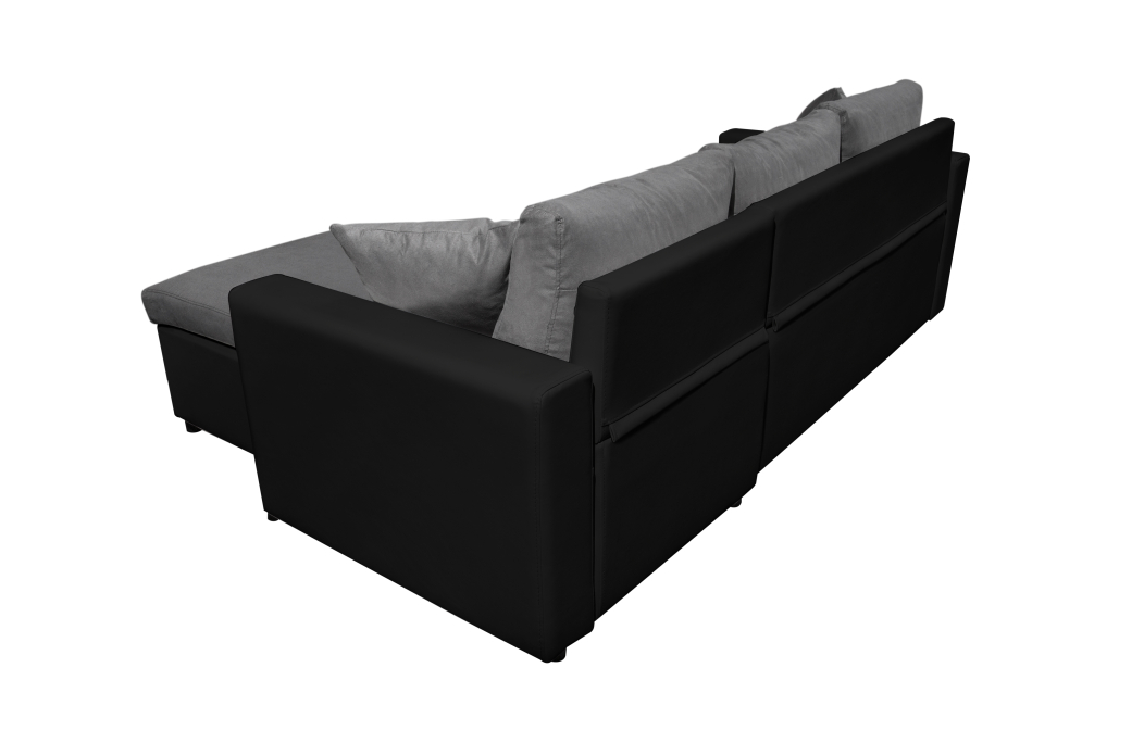 Canapé d'Angle MARIA Réversible et Convertible avec Coffre en simili et microfibre