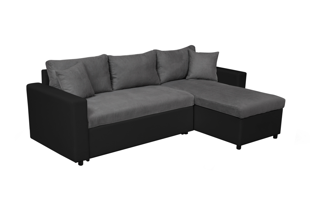 Canapé d'Angle MARIA Réversible et Convertible avec Coffre en simili et microfibre