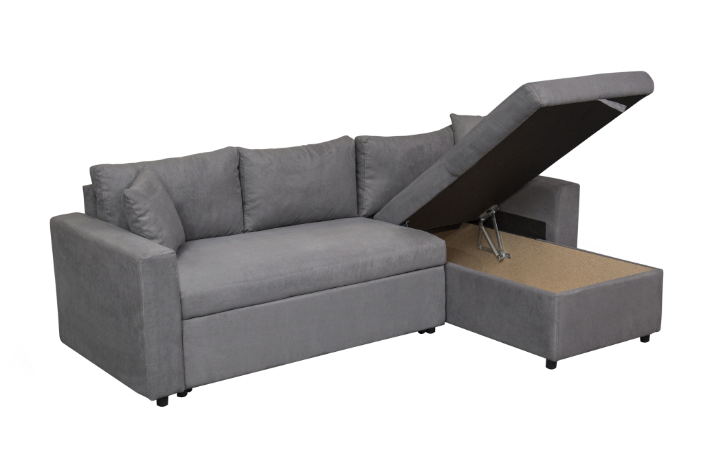 Canapé d'Angle MARIA Réversible et Convertible avec Coffre en microfibre