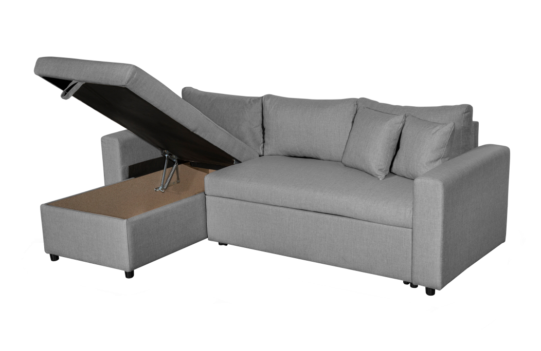 Canapé d'Angle MARIA Réversible et Convertible avec Coffre en tissu