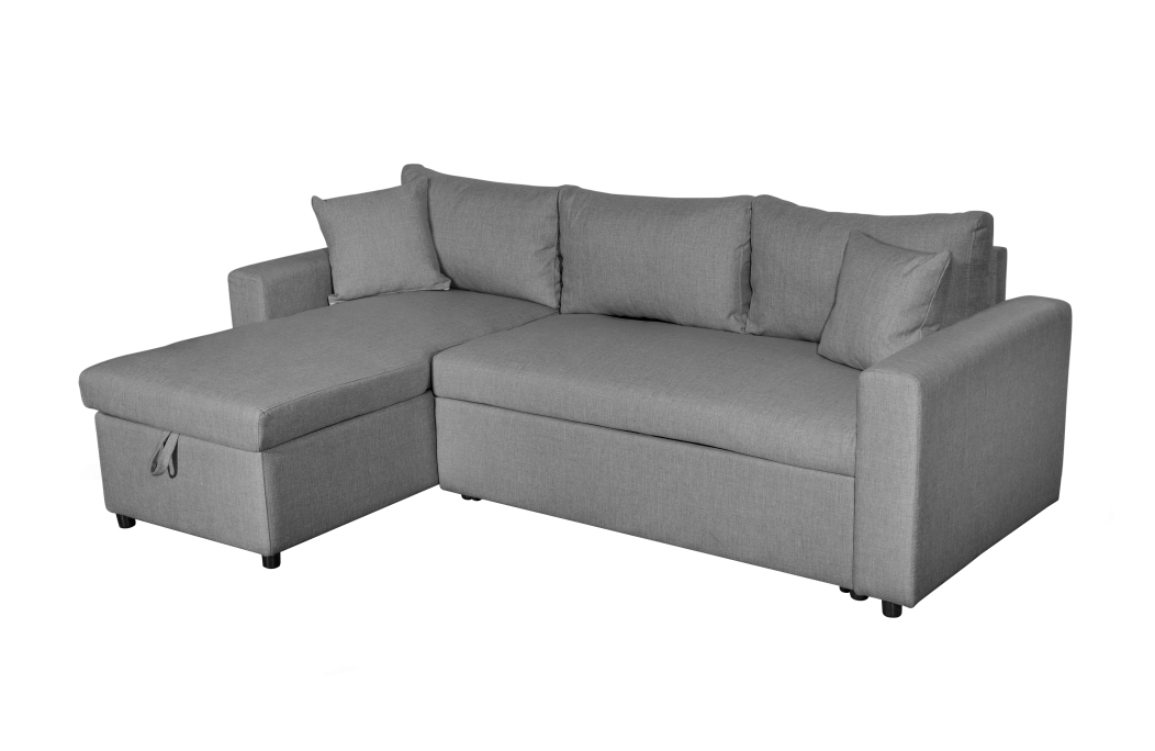 Canapé d'Angle MARIA Réversible et Convertible avec Coffre en tissu