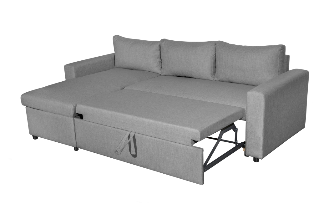 Canapé d'Angle MARIA Réversible et Convertible avec Coffre en tissu