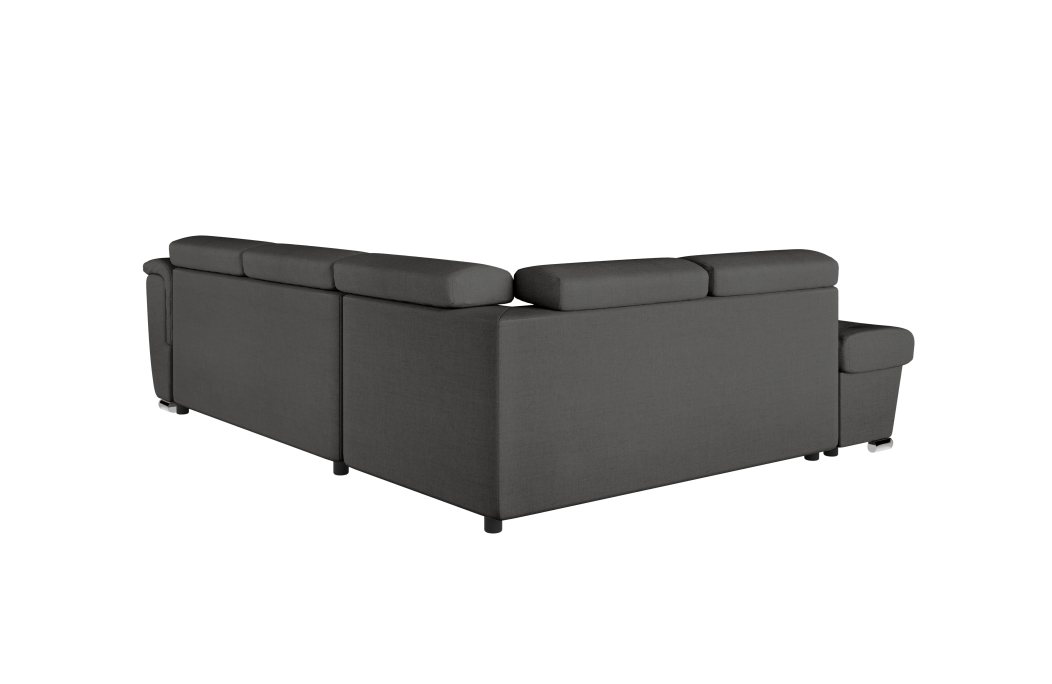 Canapé d'angle 4 places convertible PAOLA avec coffre en tissu