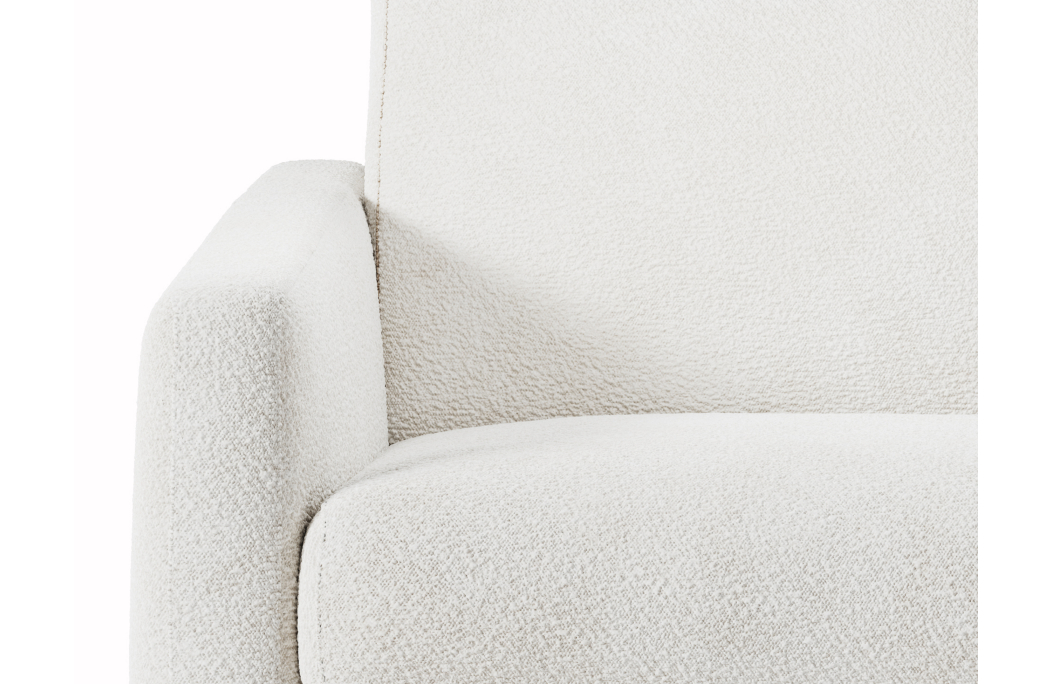 Canapé convertible AGATHE système couchage express en tissu bouclette - Matelas épaisseur 13cm