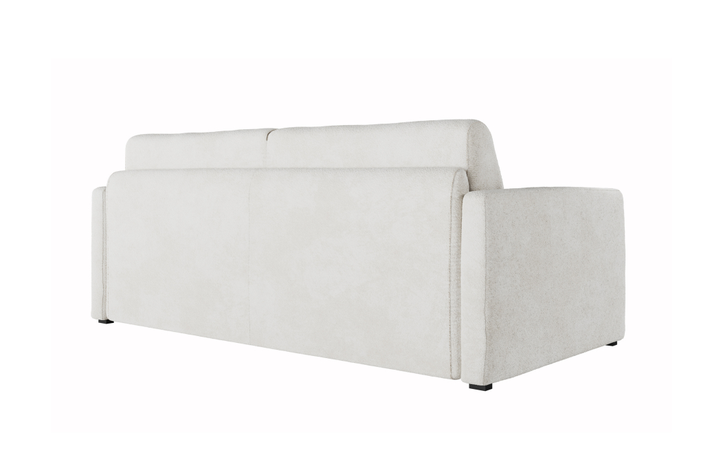 Canapé convertible AGATHE système couchage express en tissu bouclette - Matelas épaisseur 13cm