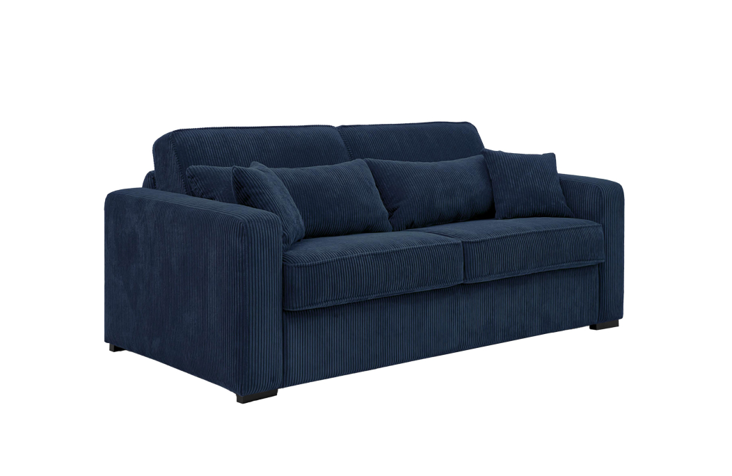 Canapé convertible ESIO système couchage express 3 places en velours côtelé