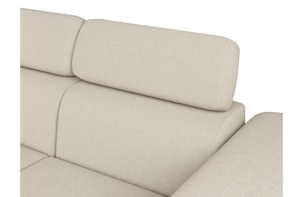 Canapé d'angle PAOLA convertible avec coffre en tissu Easy Clean et simili
