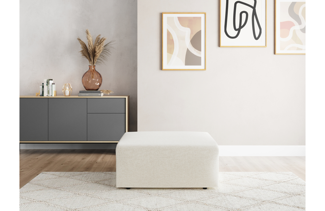 Pouf ROMANE en tissu Easy Clean antitache