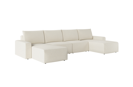 Canapé panoramique fixe 6 places ROMANE en tissu Easy Clean antitache