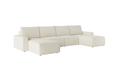 Canapé panoramique fixe 6 places ROMANE en tissu Easy Clean antitache