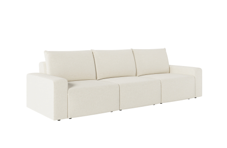 Canapé droit fixe 3 places ROMANE en tissu Easy Clean antitache