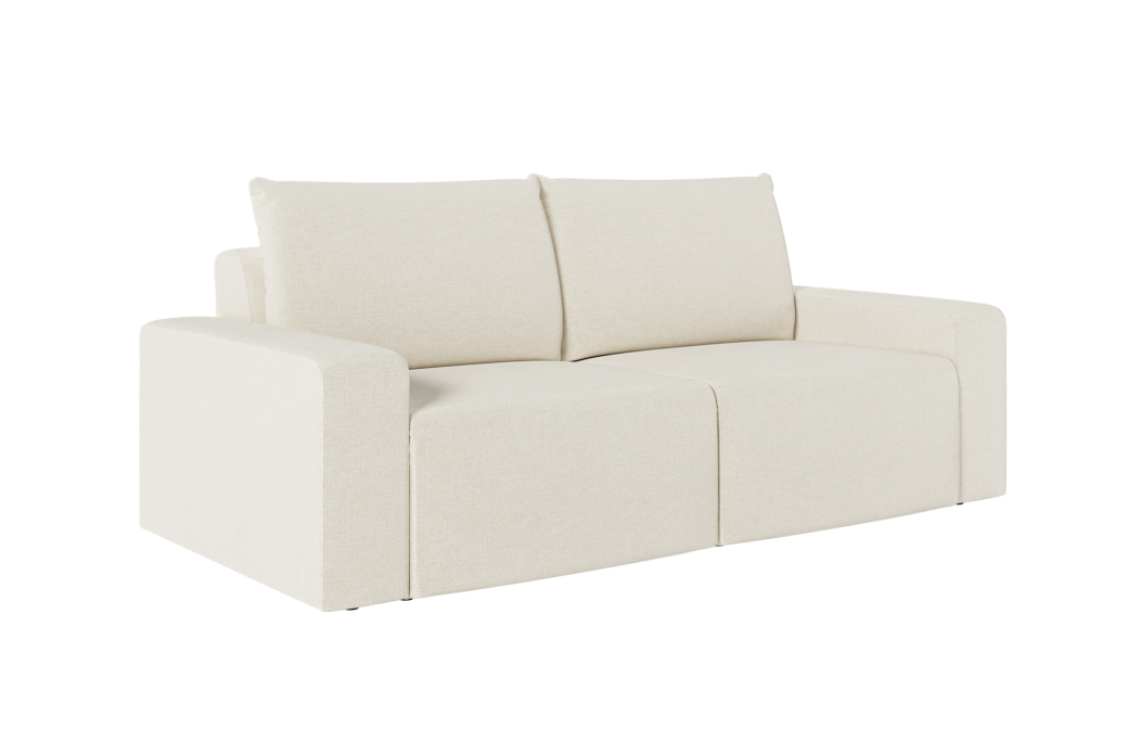 Canapé droit fixe 2 places ROMANE en tissu Easy Clean antitache