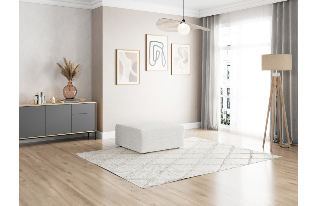Pouf ROMANE en tissu bouclette