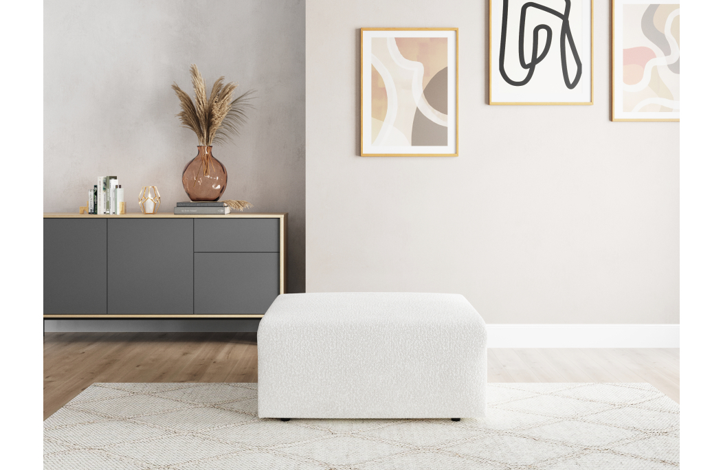 Pouf ROMANE en tissu bouclette
