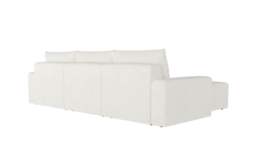 Canapé d'angle réversible 4 places ROMANE en tissu bouclette