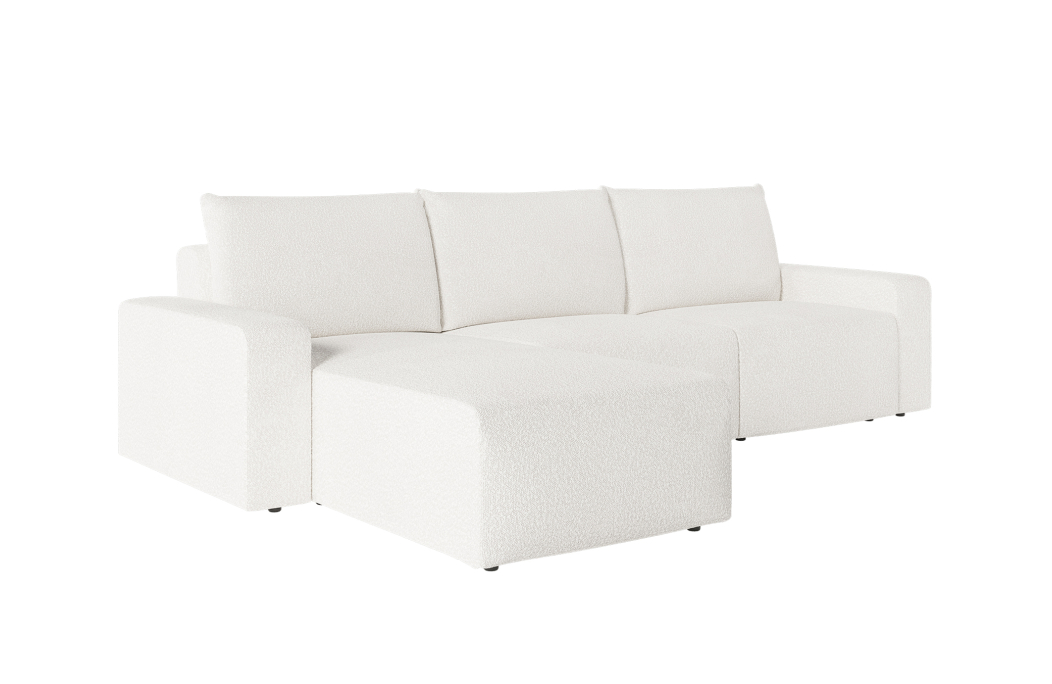 Canapé d'angle réversible 4 places ROMANE en tissu bouclette