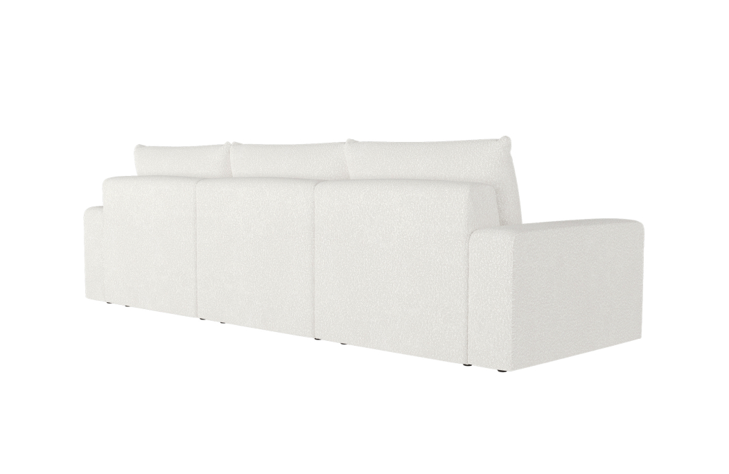 Canapé droit fixe 3 places ROMANE en tissu bouclette